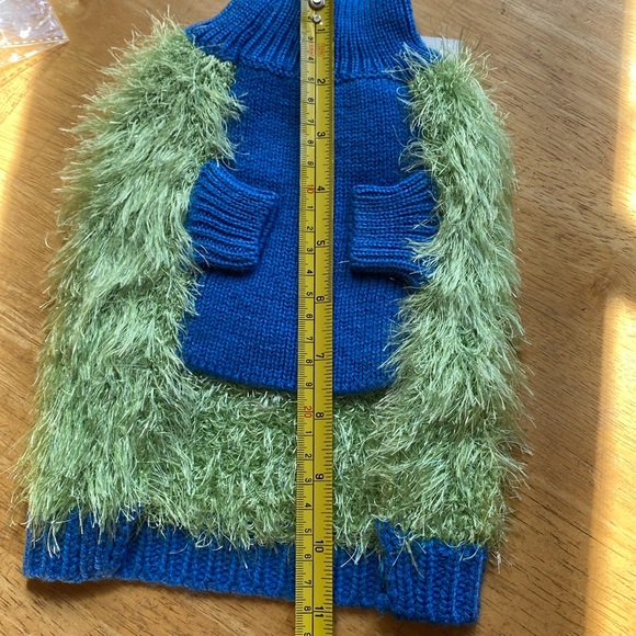Dog Vipoochy Sweaters size S blue green mix wool with angora light … - Picture 4 of 11